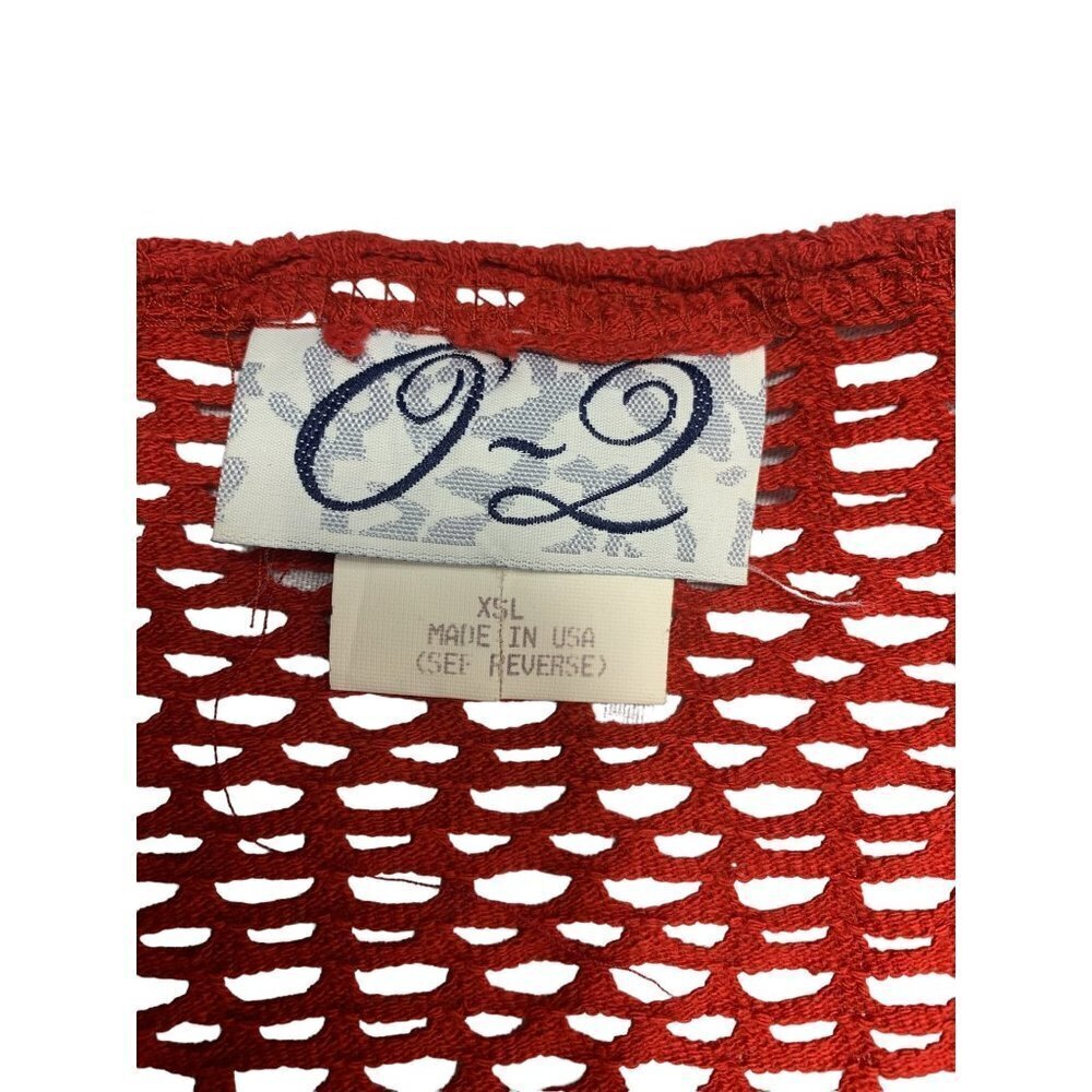 O2 Women's Red Knitted Crop Top - Picture 3 of 5